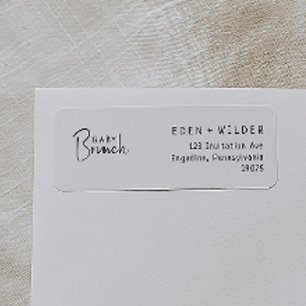 Simple Modern Neutral Baby Brunch Return Address Label