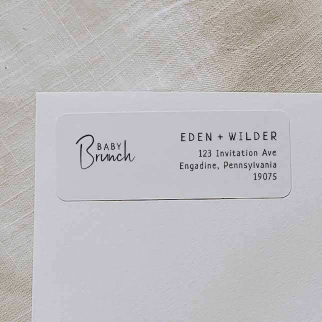 Simple Modern Neutral Baby Brunch Return Address Label (Creator Uploaded)