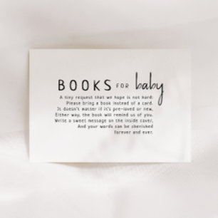 Simple Modern Neutral Baby Shower Books For Baby Enclosure Card