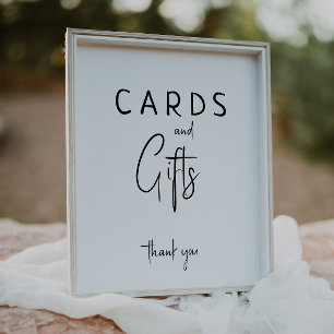 Simple Modern Neutral Baby Shower Cards and Gifts Poster