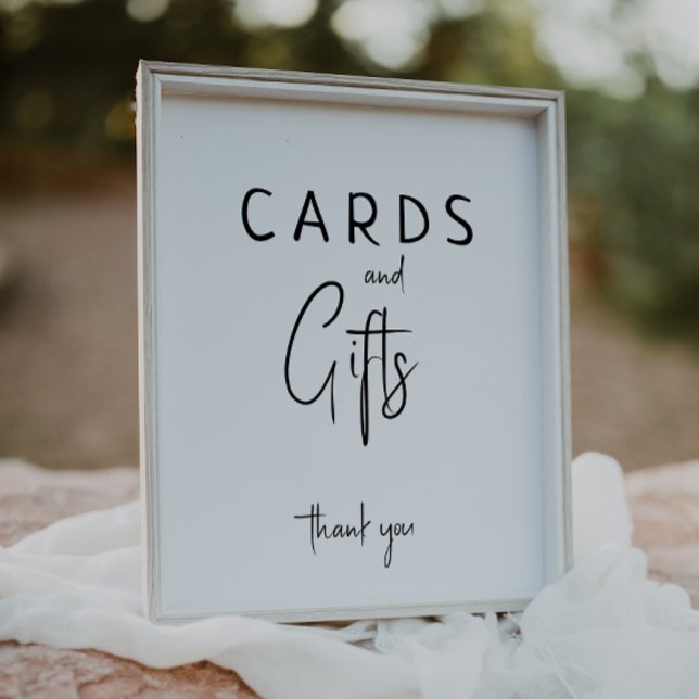 Simple Modern Neutral Baby Shower Cards and Gifts Poster (Creator Uploaded)