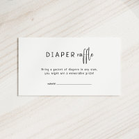 Simple Modern Neutral Baby Shower Diaper Raffle