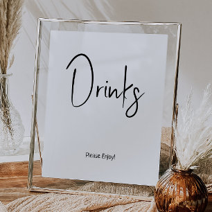 Simple Modern Neutral Baby Shower Drinks Sign