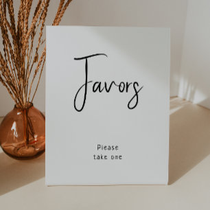 Simple Modern Neutral Baby Shower Favours Pedestal Sign