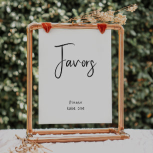 Simple Modern Neutral Baby Shower Favours Sign