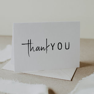 Simple Modern Neutral Baby Shower Folded Thank You Card