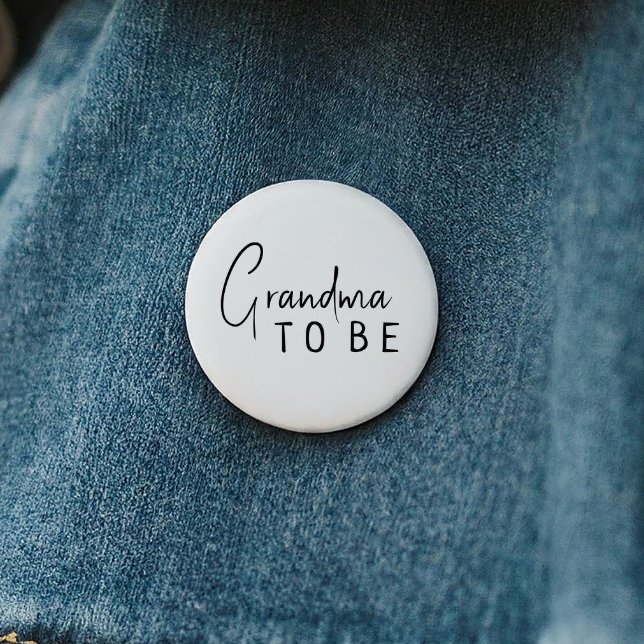 Simple Modern Neutral Baby Shower Grandma To Be 6 Cm Round Badge (Creator Uploaded)