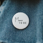 Simple Modern Neutral Baby Shower Mama To Be 6 Cm Round Badge<br><div class="desc">Celebrate your little one with our simple modern neutral baby shower mama to be button, featuring a minimalist black-and-white design that is modern and pretty. With its clean, boho-inspired aesthetic, the contemporary, gender-neutral vibe is perfect for welcoming a baby boy or girl in any season—whether it's fall, winter, spring, or...</div>
