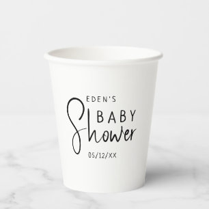 Simple Modern Neutral Baby Shower Paper Cups