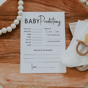 Simple Modern Neutral Baby Shower Predictions Card