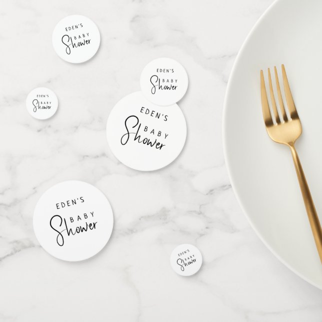 Simple Modern Neutral Baby Shower Table Confetti (Group)