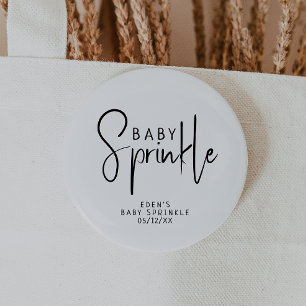 Simple Modern Neutral Baby Sprinkle 6 Cm Round Badge