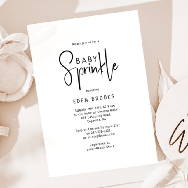 Simple Modern Neutral Baby Sprinkle Invitation (Creator Uploaded)