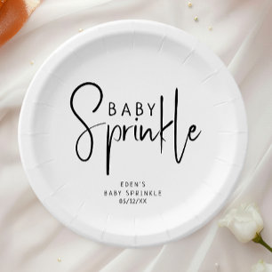 Simple Modern Neutral Baby Sprinkle Paper Plate