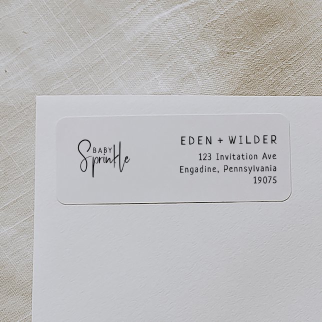 Simple Modern Neutral Baby Sprinkle Return Address Label (Creator Uploaded)