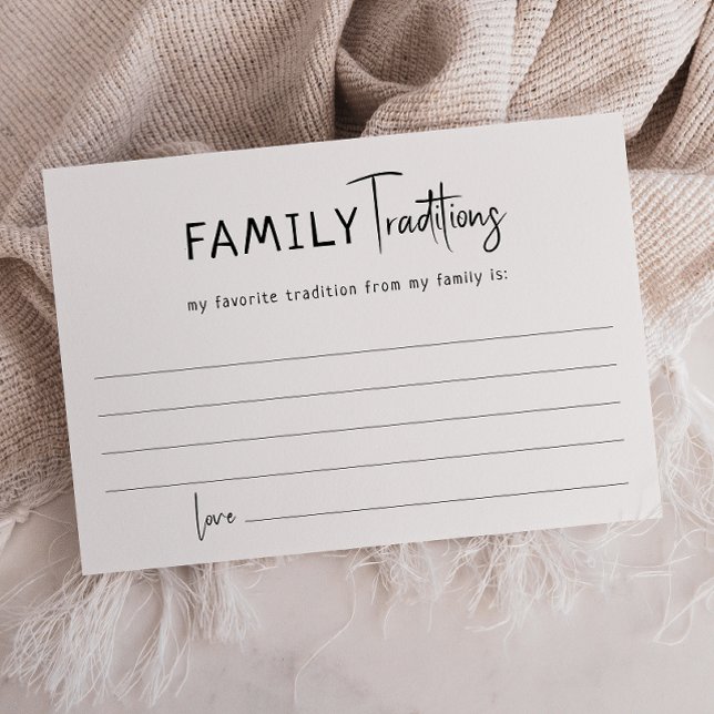 Simple Modern Neutral Family Traditions Card (Creator Uploaded)