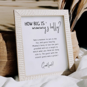 Simple Modern Neutral How Big Is Mummy's Belly Poster