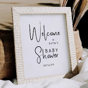 Simple Modern Neutral Welcome Baby Shower Sign