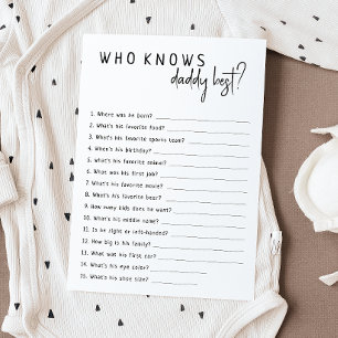 Simple Modern Neutral Who Knows Daddy Best Card