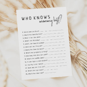 Simple Modern Neutral Who Knows Mummy Best Card