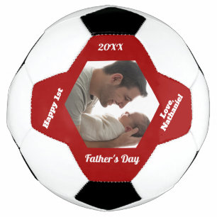Simple Modern New Dad Father's Day Photo Football Soccer Ball