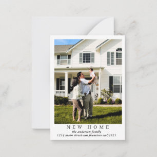 Simple Modern New Home Photo Moving Announcement 