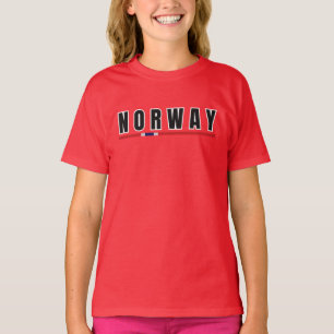 Simple Modern norway norwegian Letter Flag Souveni T-Shirt