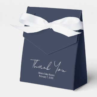 Simple Modern Oh Baby Navy Blue Baby Shower Favour Box
