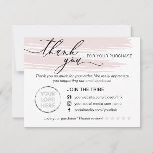 Simple Modern Online Store Purchase Small Business Thank You Card