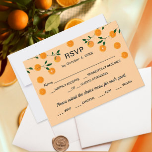 Simple Modern Orange Theme Cute Citrus Baby Shower RSVP Card