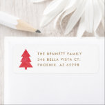 Simple Modern Paper Christmas Tree Return Address Return Address Label<br><div class="desc">Add a fun,  playful touch to your holiday mailings with these simple,  modern styled return address labels,  featuring a tissue paper Christmas tree in red. Customise the text templates with any font and colour!</div>