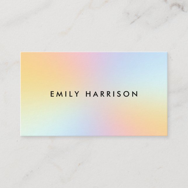 Simple Modern Pastel Ombre Business Card (Front)