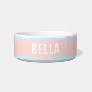 Simple Modern Pastel Personalised Pet Bowl