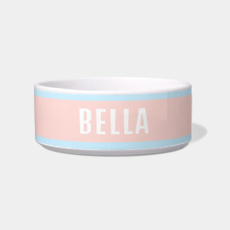 Simple Modern Pastel Personalised Pet Bowl