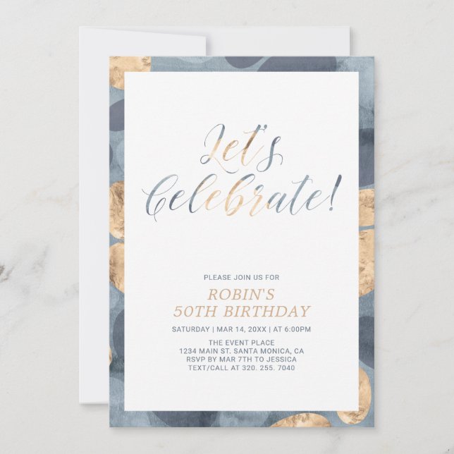 Simple Modern Pattern Adult Birthday Party Invitation (Front)