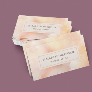 Simple Modern Peach Watercolor Business Card