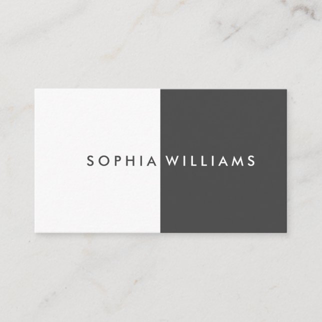 Simple Modern Pebble Grey and White Professional Business Card (Front)