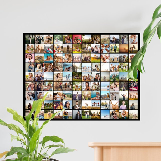 Simple Modern Personalised 108 Photo Collage Poster (Creator Uploaded)