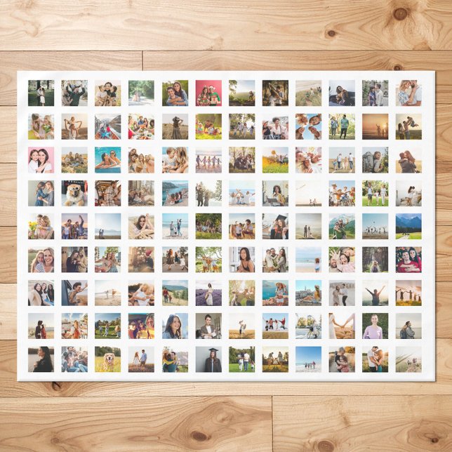 Simple Modern Personalised 108 Photo Collage Tablecloth (Creator Uploaded)