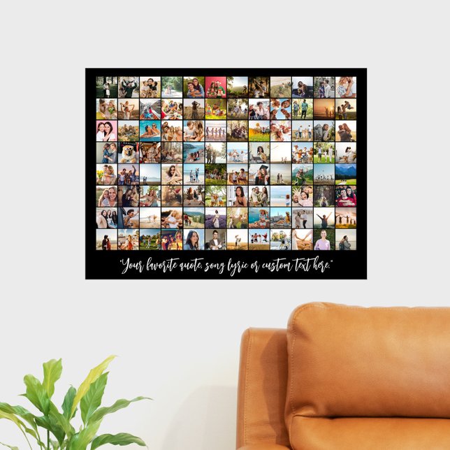 Simple Modern Personalised 96 Photo Collage Poster (Creator Uploaded)