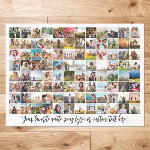 Simple Modern Personalised 96 Photo Collage Tablecloth