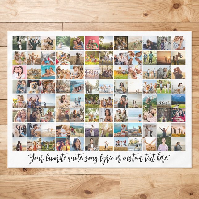 Simple Modern Personalised 96 Photo Collage Tablecloth (Creator Uploaded)