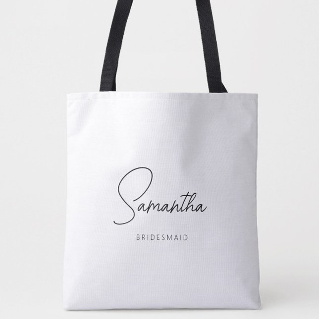 Simple Modern Personalised Bridesmaid Proposal Tote Bag (Personalized Bridesmaid Proposal Tote Bag with Name, Bachelorette Gifts, Wedding Party Gifts)