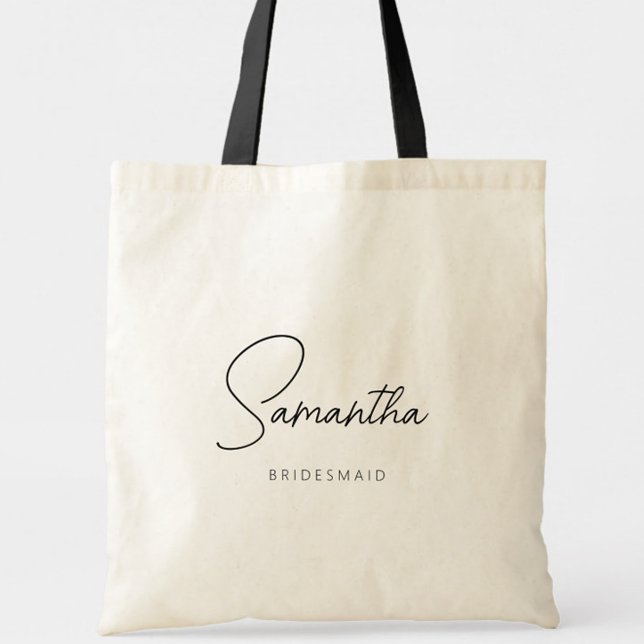 Simple Modern Personalised Bridesmaid Proposal Tote Bag (Personalized Bridesmaid Proposal Tote Bag, Wedding Bridal Party Gifts, Bachelorette Favors)