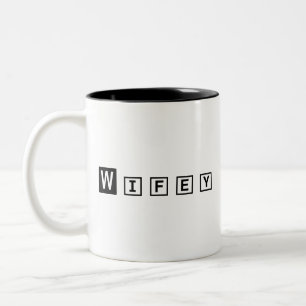 simple modern personalised gift for wife Two-Tone coffee mug