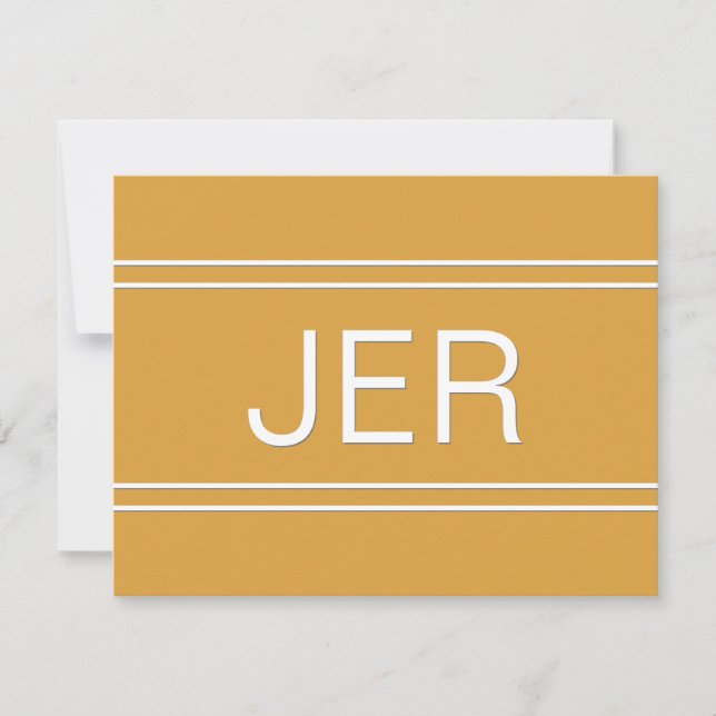 Simple Modern Personalised Monogram Initial Yellow Card (Front)