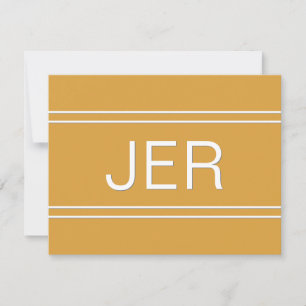 Simple Modern Personalised Monogram Initial Yellow Card
