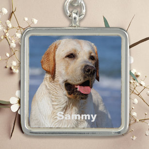 Simple Modern Personalised Pet Dog Family Photo Charm