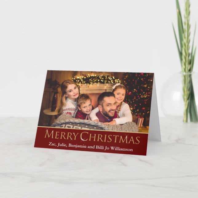 Simple Modern Personalised Photo Christmas Holiday Card (Front)
