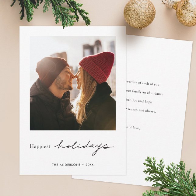 Simple Modern Personalised Photo Holiday Card (Creator Uploaded)